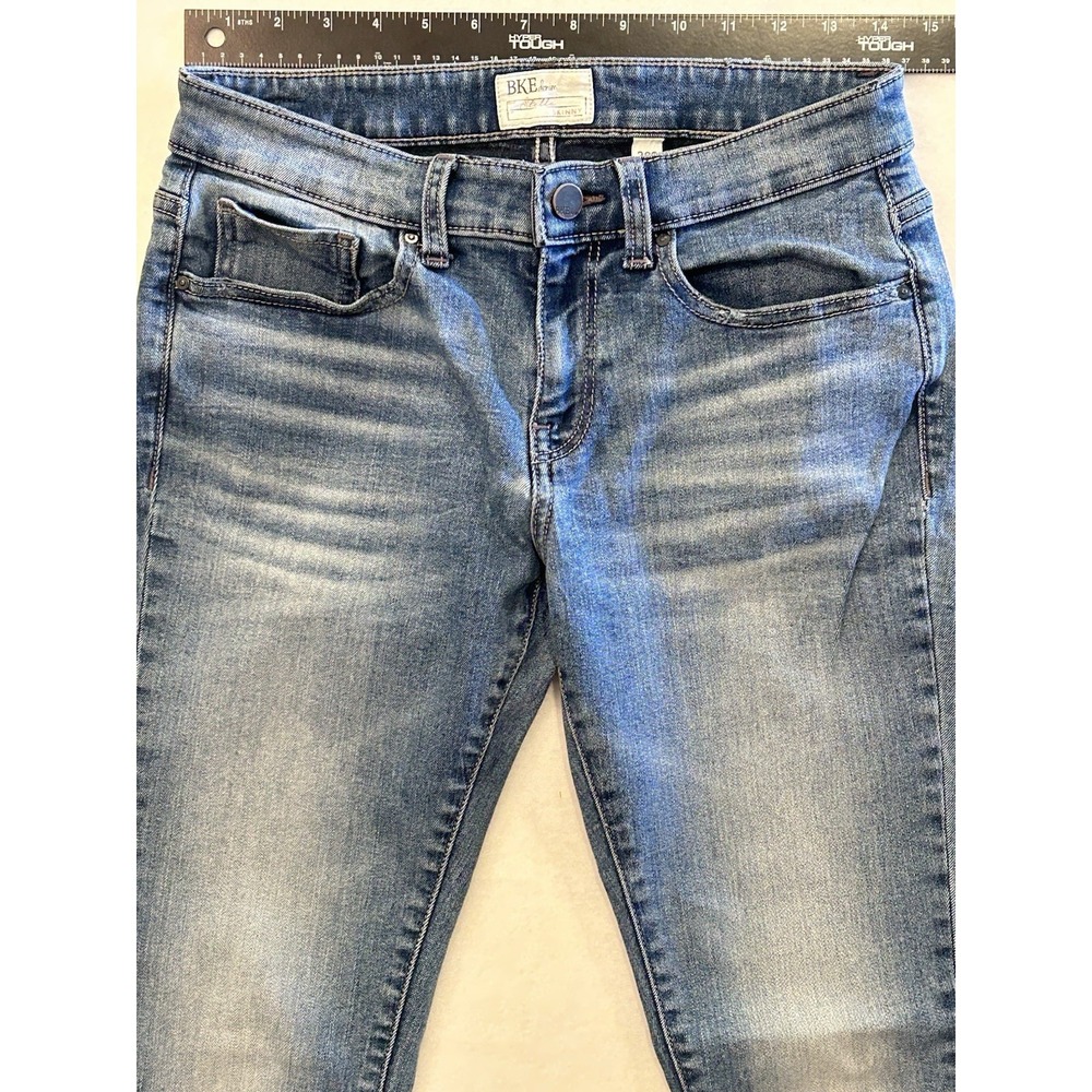 BKE Stella Skinny Jeans Womens 28x28.5 Medium Wash Distressed Denim - Picture 2 of 9